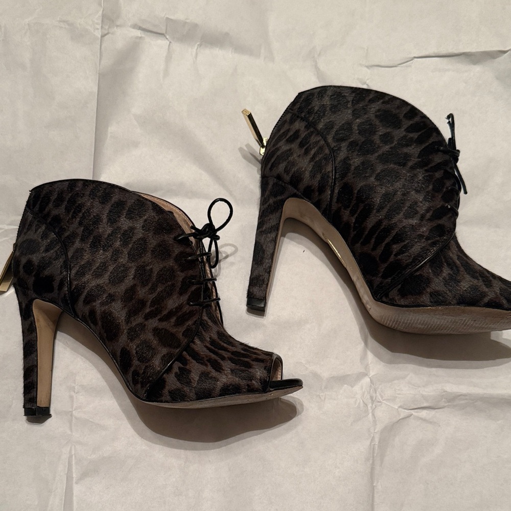 Louise et Cie Black Leopard Heeled Boots